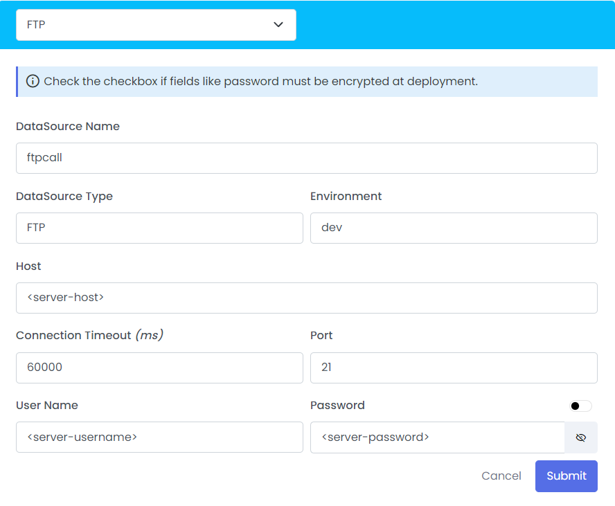 FTP configuration